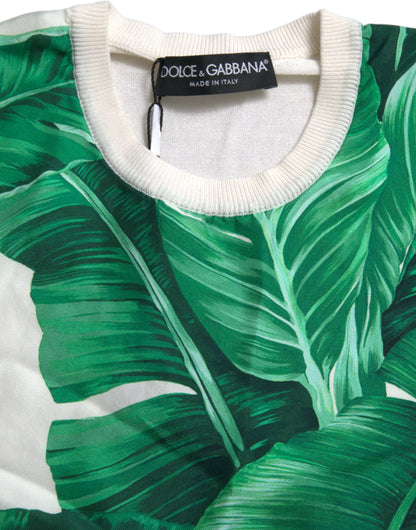 Dolce &amp; Gabbana Silk Banana Leaf Print Tank Top