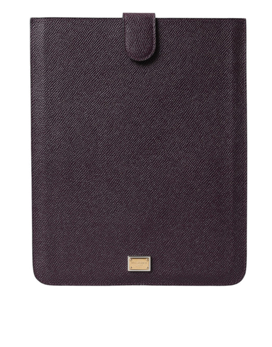 Dolce &amp; Gabbana Elegant Leather Tablet Pouch in Rich Brown