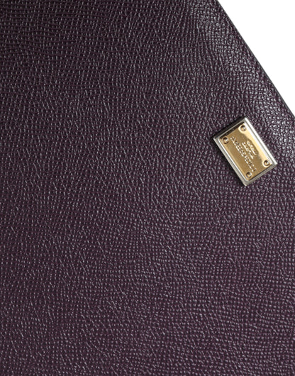 Dolce &amp; Gabbana Elegant Leather Tablet Pouch in Rich Brown