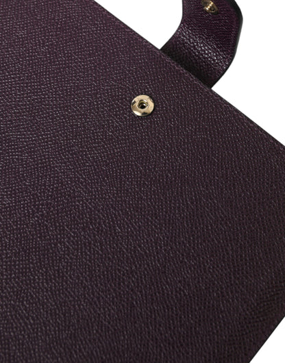 Dolce &amp; Gabbana Elegant Leather Tablet Pouch in Rich Brown