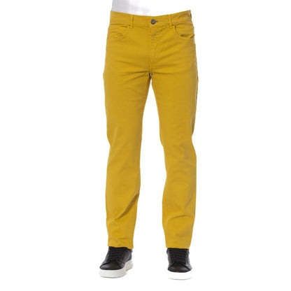 Trussardi Jeans Yellow Cotton Men's Pant