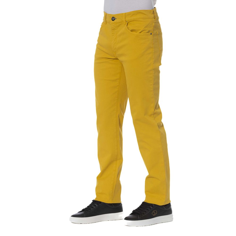 Trussardi Jeans Yellow Cotton Men Pants