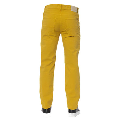 Trussardi Jeans Yellow Cotton Men's Pant