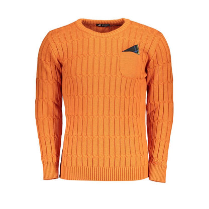 US Grand Polo Twisted Crew Neck Orange Sweater