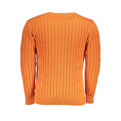 US Grand Polo Twisted Crew Neck Orange Sweater