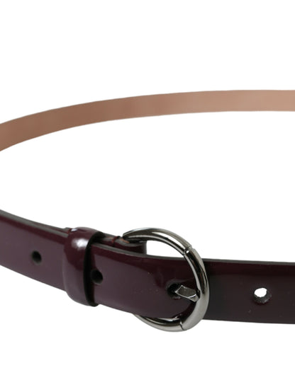 Dolce &amp; Gabbana Elegant Maroon Leather Waist Belt