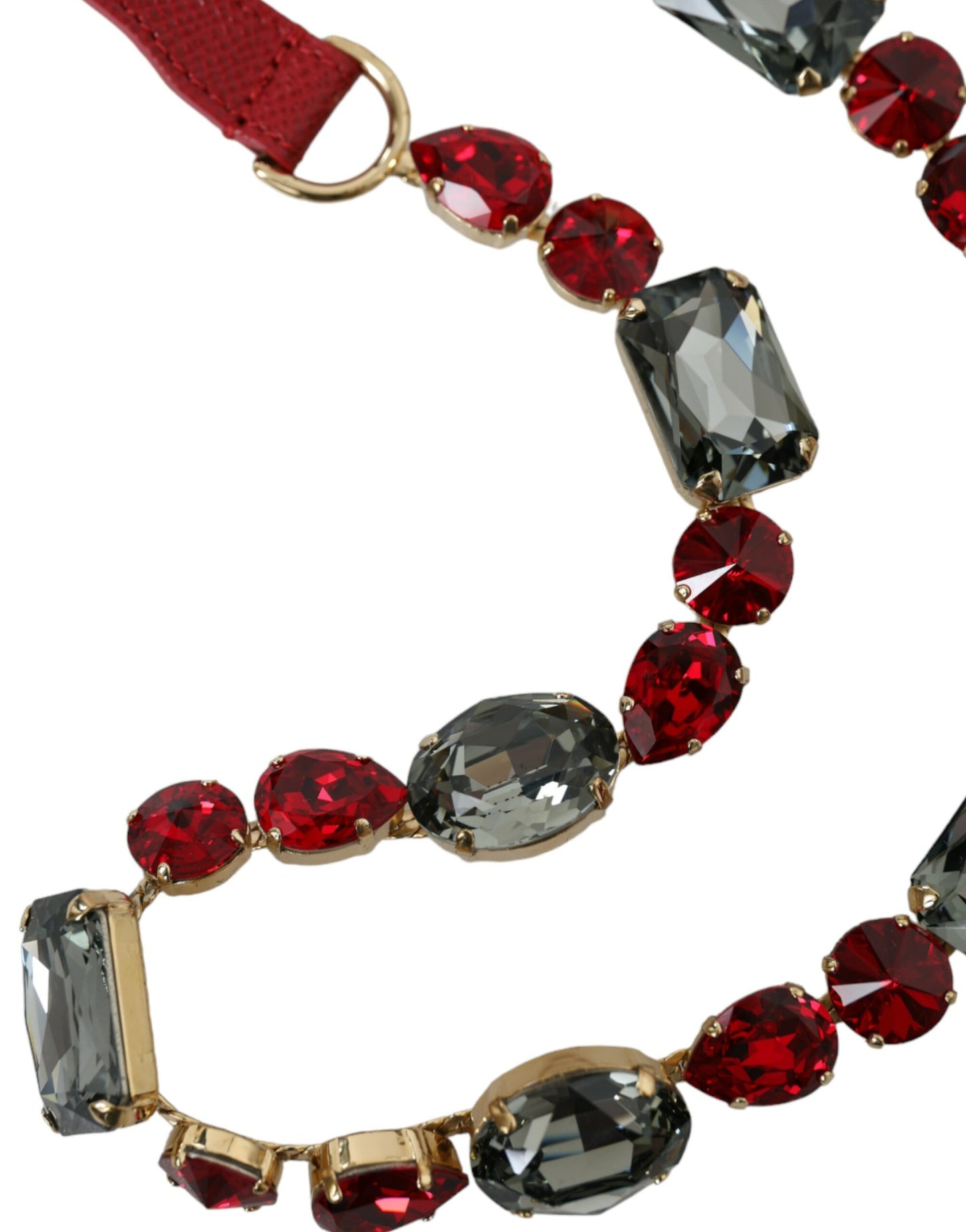 Dolce &amp; Gabbana Radiant Red Crystal Buckle Waist Belt