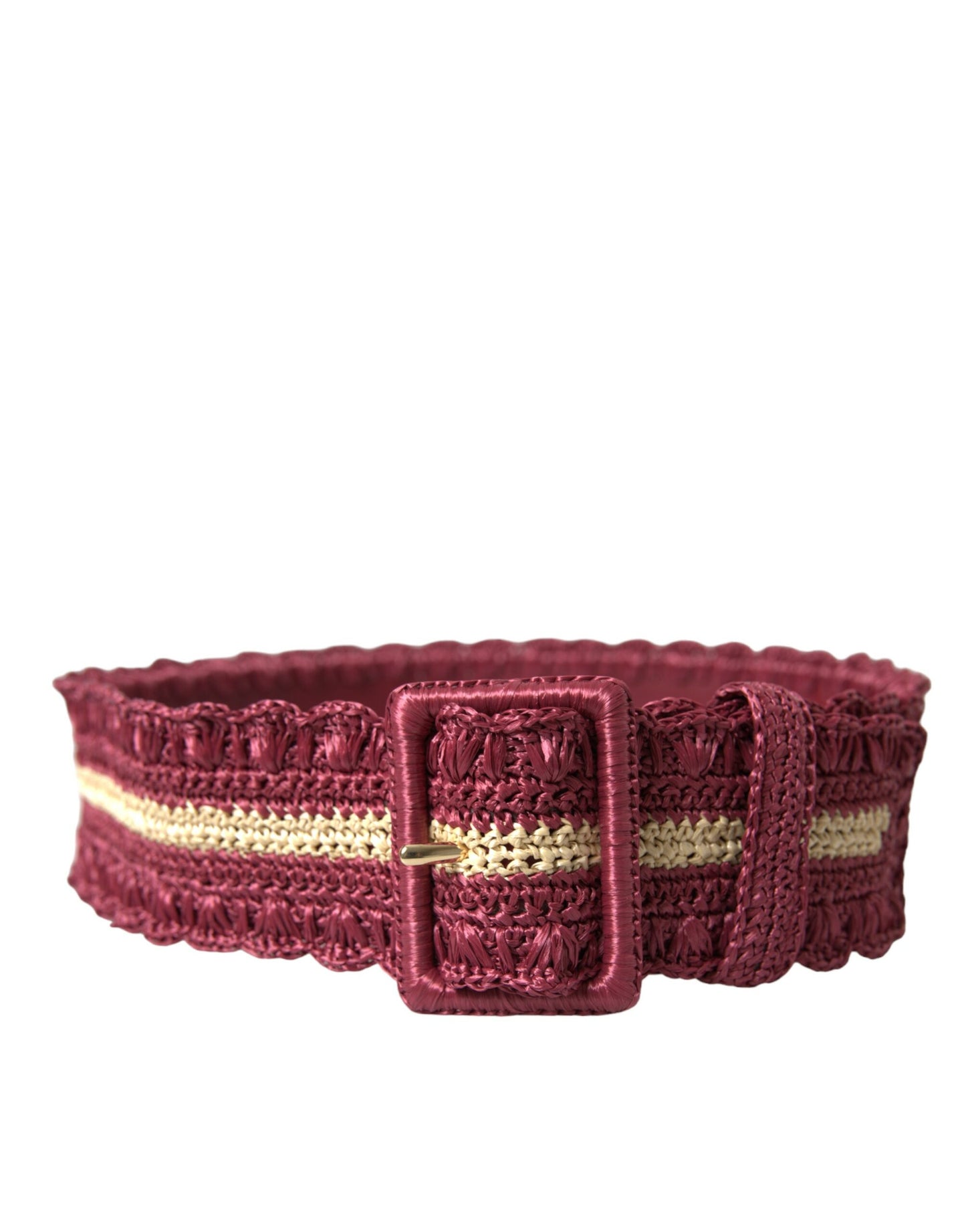 Dolce &amp; Gabbana Maroon Elegance Canvas Waist Belt