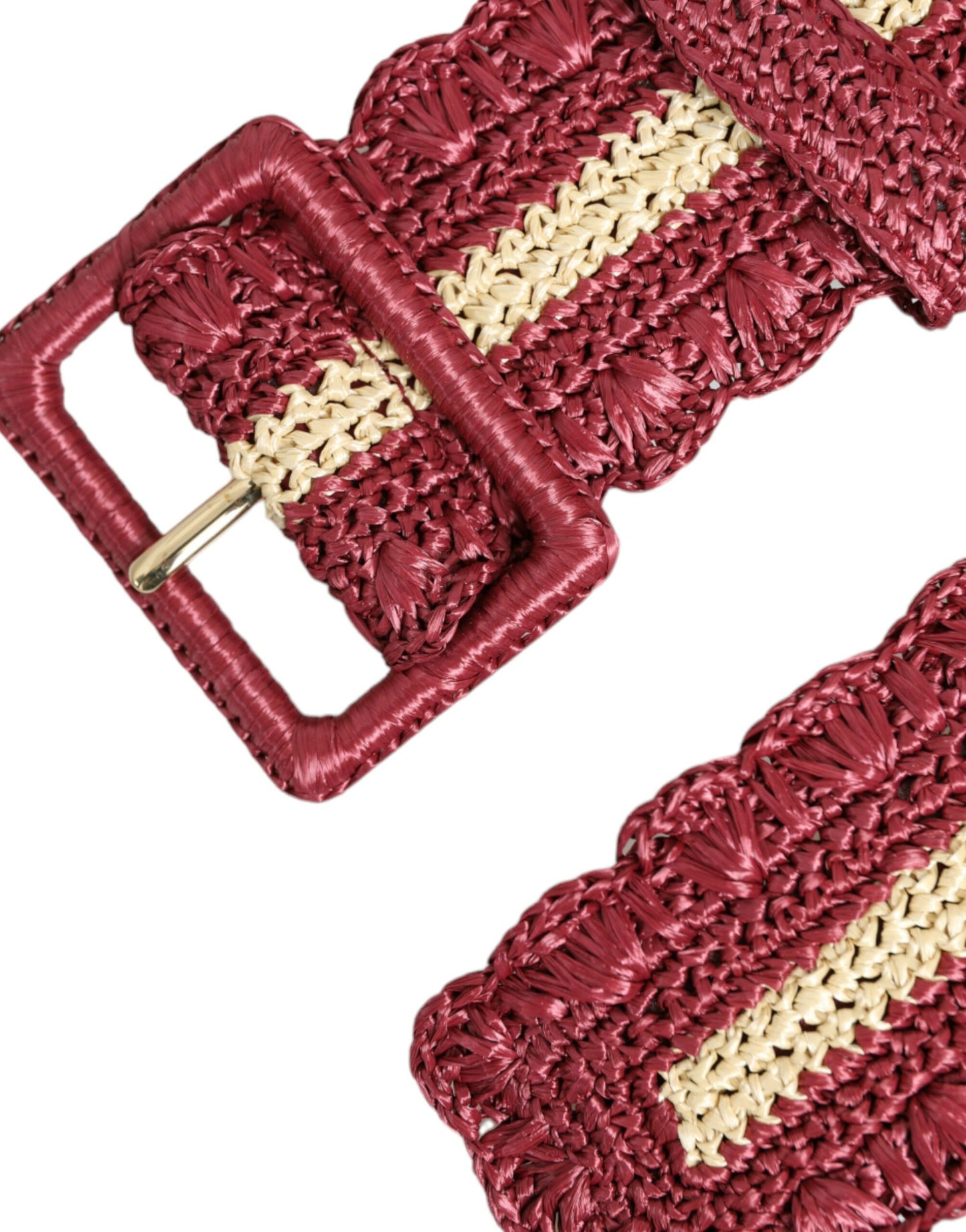 Dolce &amp; Gabbana Maroon Elegance Canvas Waist Belt