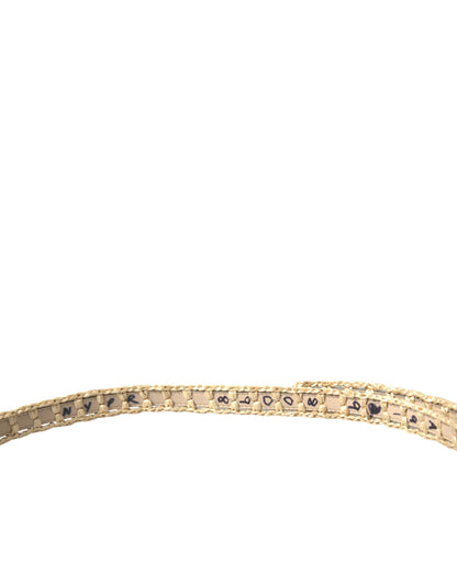 Dolce &amp; Gabbana Elegant Beige Leather Waist Belt