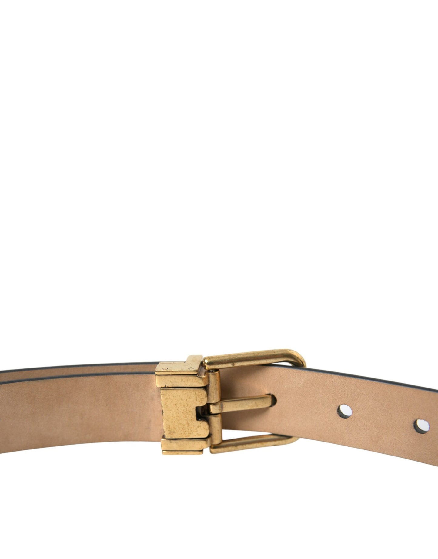 Dolce &amp; Gabbana Elegant Black Leather Waist Belt with Logo Buckle