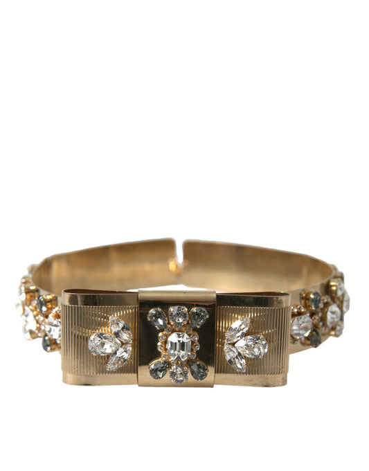 Dolce &amp; Gabbana Gold-Tone Crystal Embellished Waist Belt