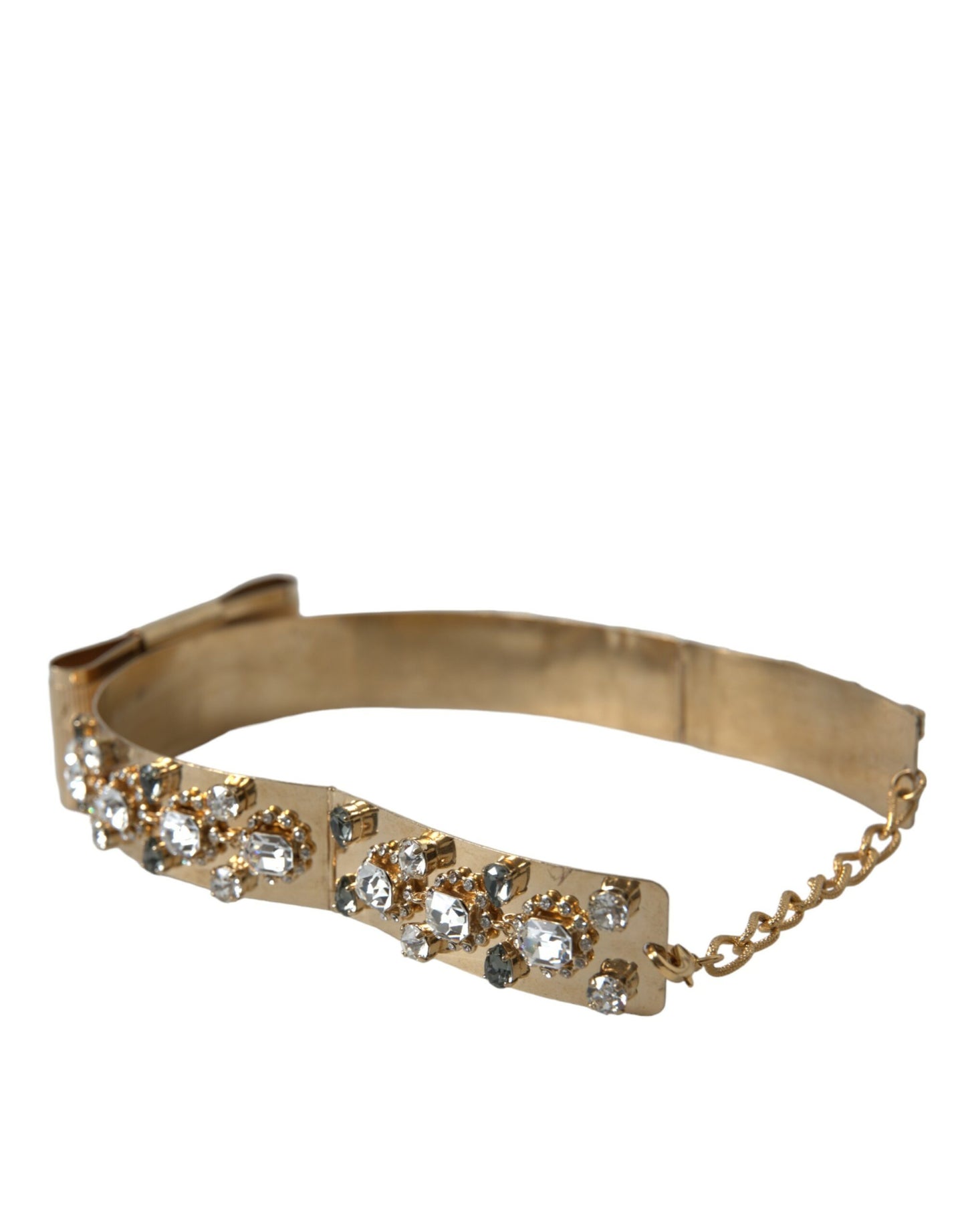 Dolce &amp; Gabbana Gold-Tone Crystal Embellished Waist Belt