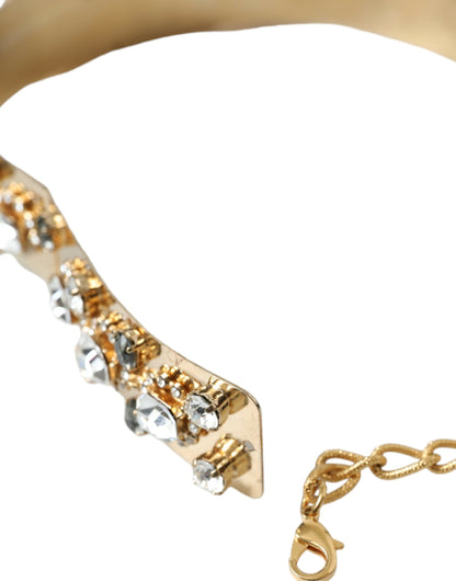 Dolce &amp; Gabbana Gold-Tone Crystal Embellished Waist Belt