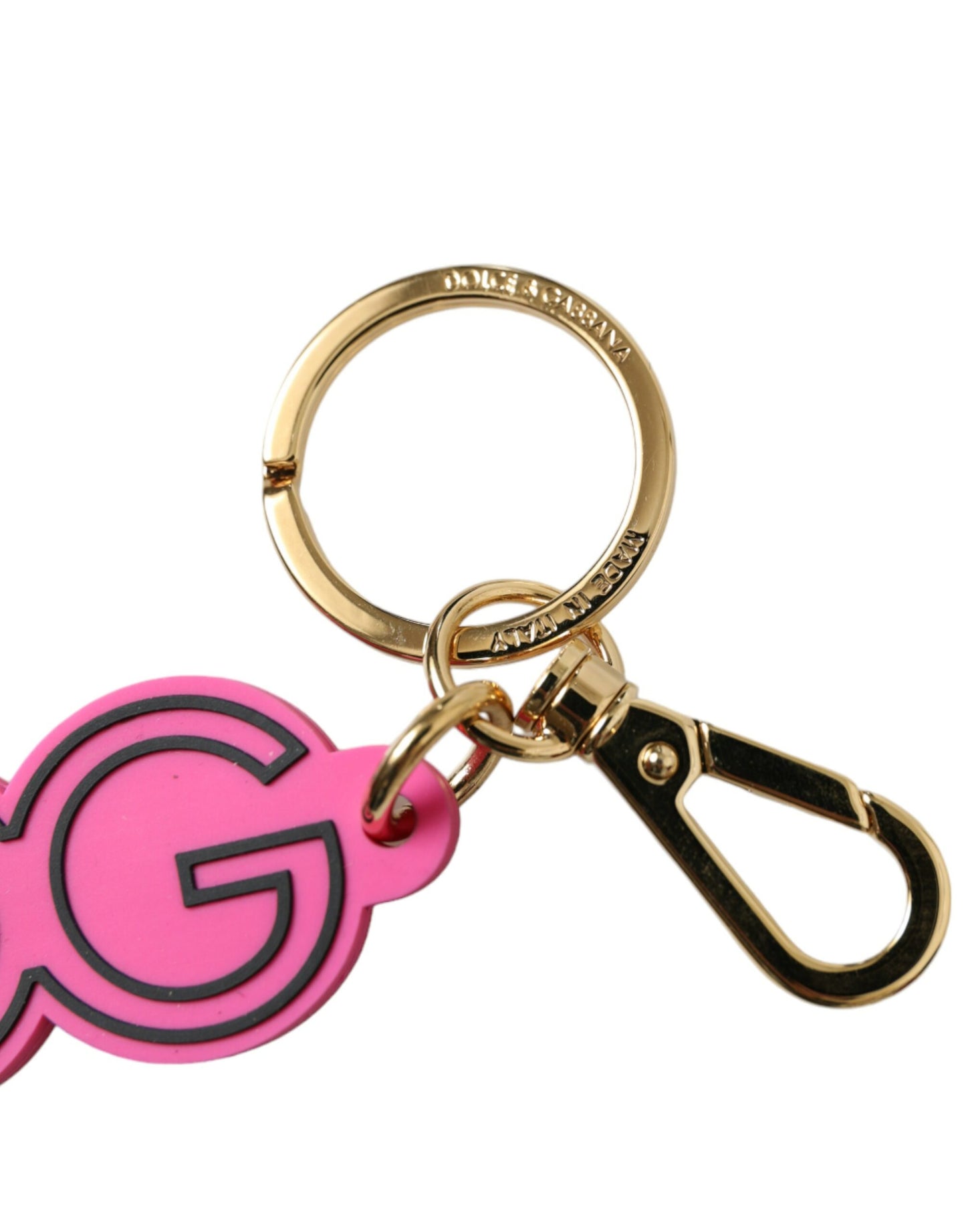 Dolce &amp; Gabbana Chic Gold and Pink Keychain Elegance