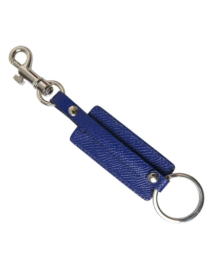 Dolce & Gabbana Elegant Blue Trifold Calf Leather Key Holder