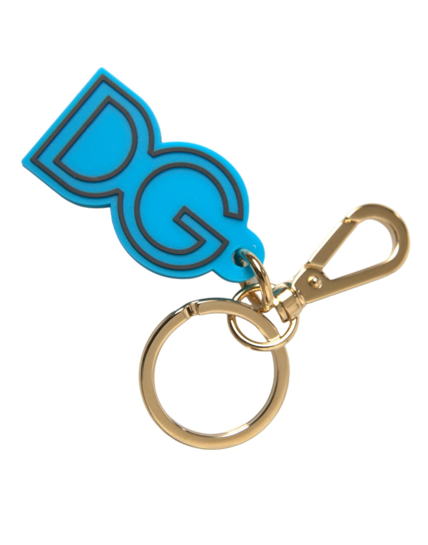 Dolce &amp; Gabbana Elegant Blue &amp; Gold Keychain Accessory