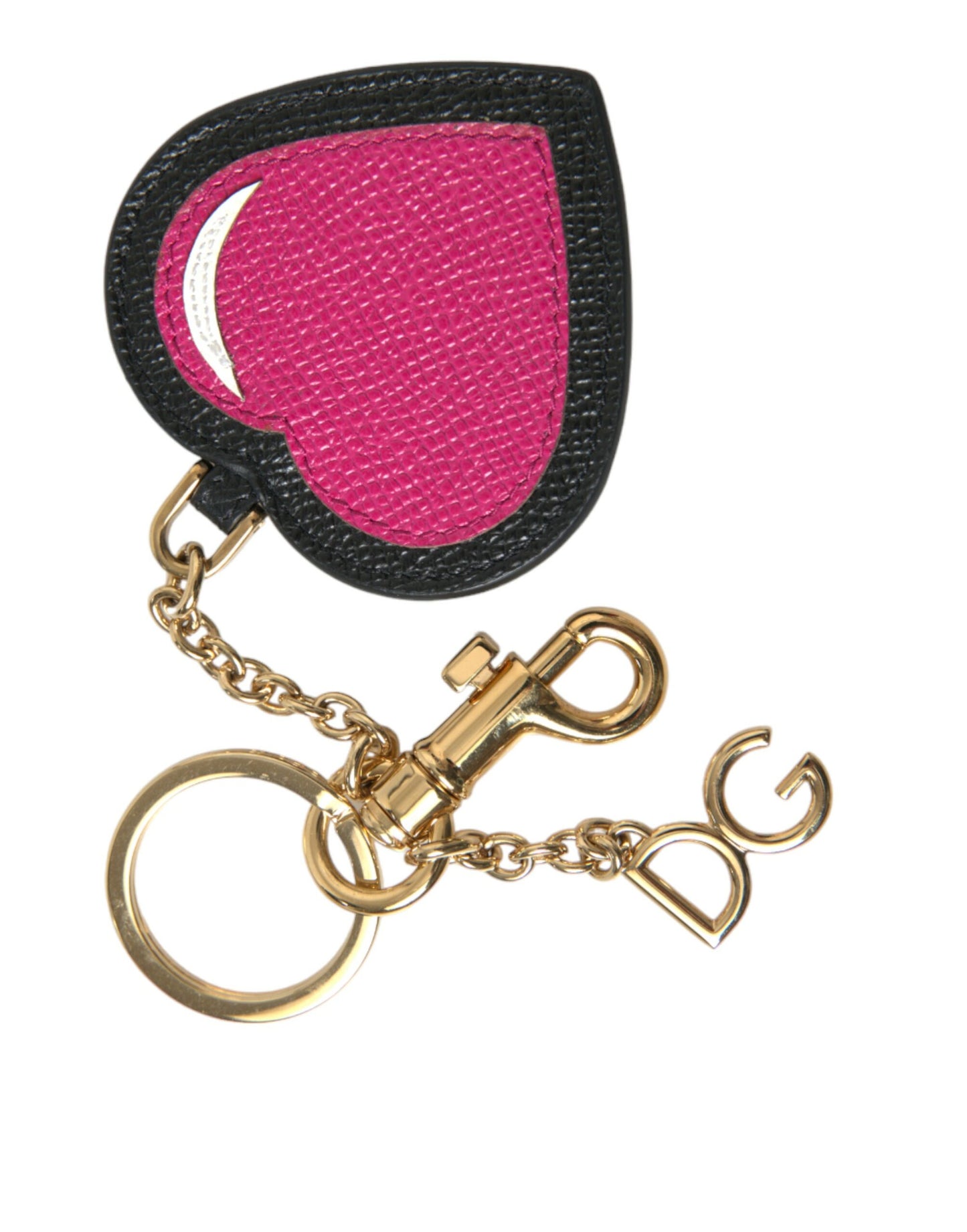 Dolce &amp; Gabbana Stunning Gold and Pink Leather Keychain