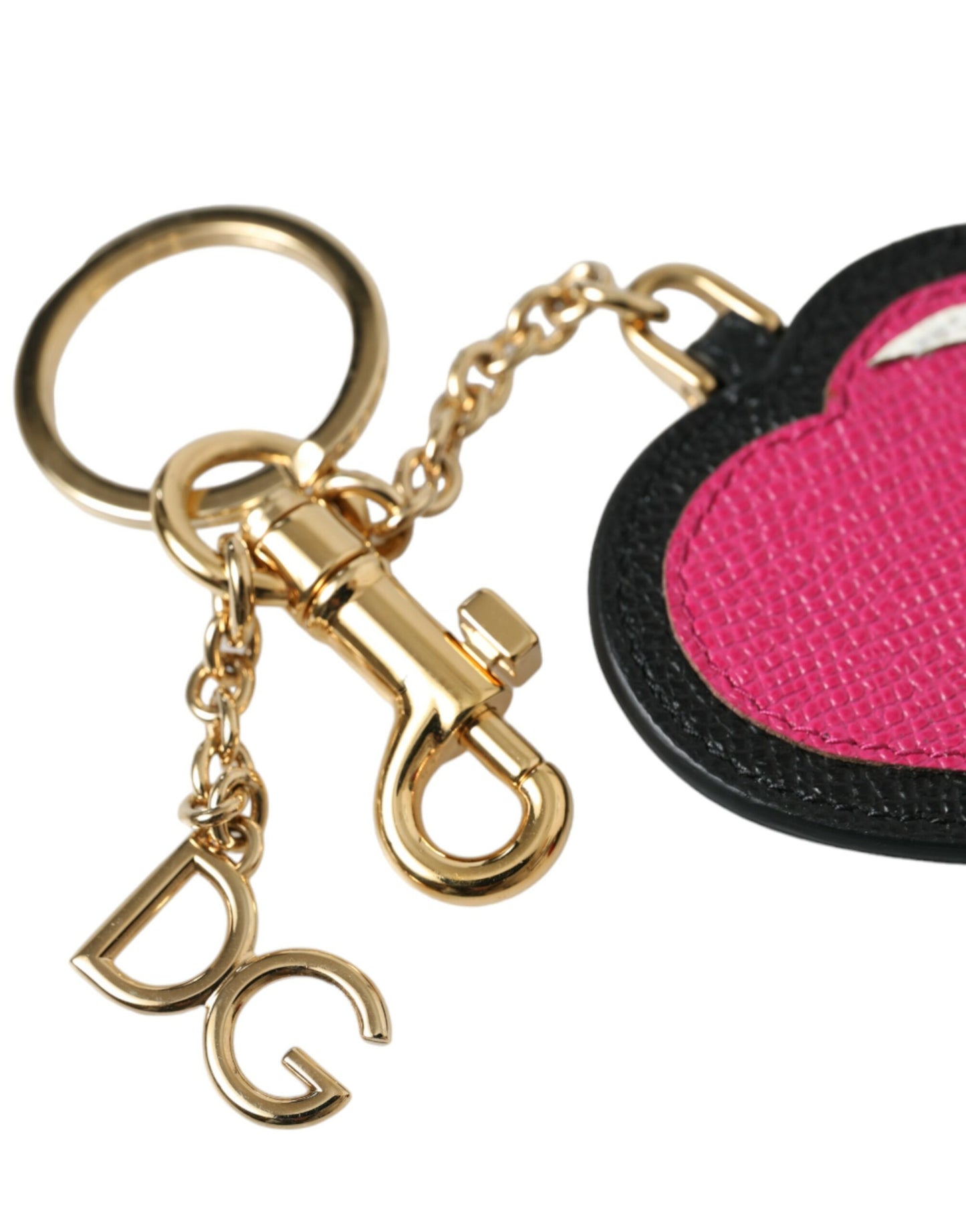 Dolce &amp; Gabbana Stunning Gold and Pink Leather Keychain