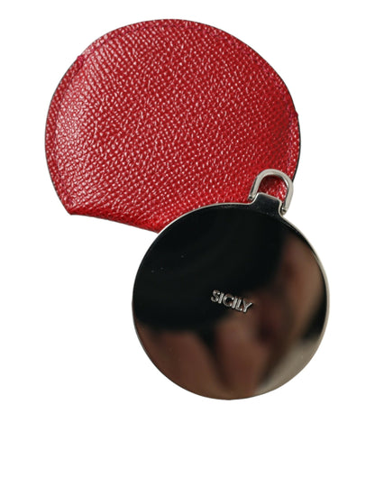 Dolce &amp; Gabbana Elegant Red Leather Mirror Holder