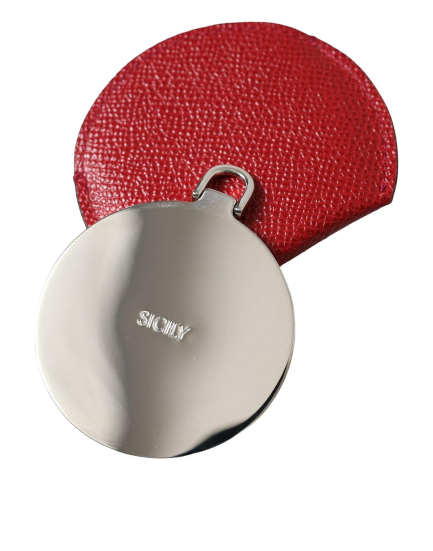 Dolce &amp; Gabbana Elegant Red Leather Mirror Holder