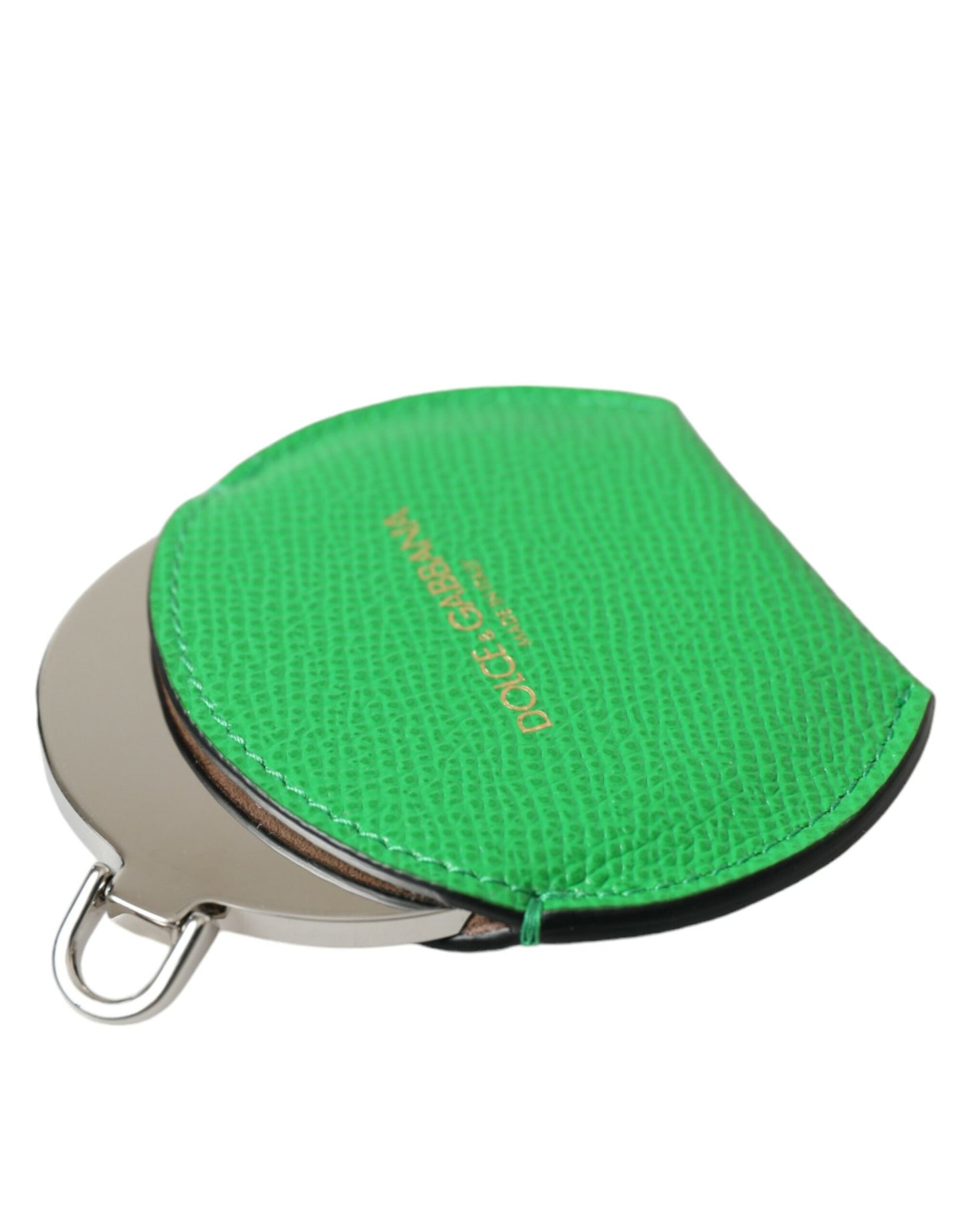 Dolce &amp; Gabbana Emerald Leather Hand Mirror Holder