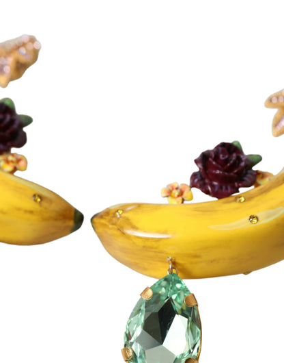 Dolce &amp; Gabbana Chic Clip-on Banana Dangle Earrings