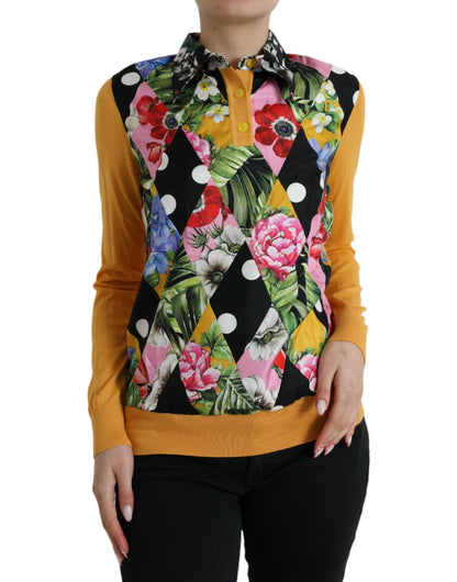 Dolce &amp; Gabbana Multicolor Cashmere-Silk Blend Henley Sweater