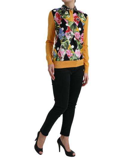 Dolce &amp; Gabbana Multicolor Cashmere-Silk Blend Henley Sweater