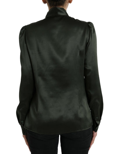 Dolce &amp; Gabbana Elegant Silk Ascot Collar Blouse