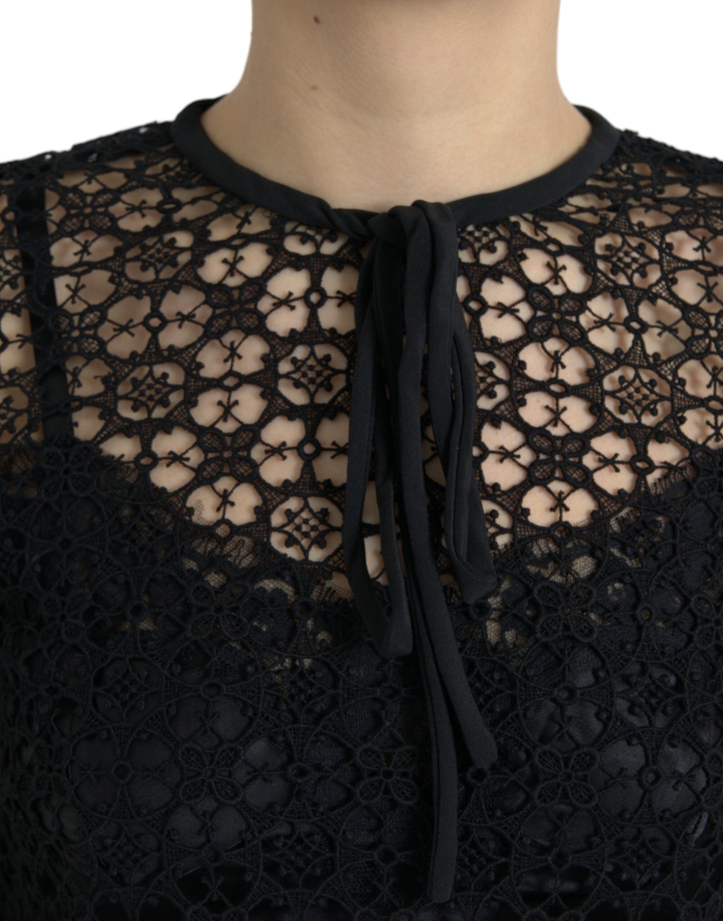 Dolce &amp; Gabbana Elegant Floral Lace Blouse Top