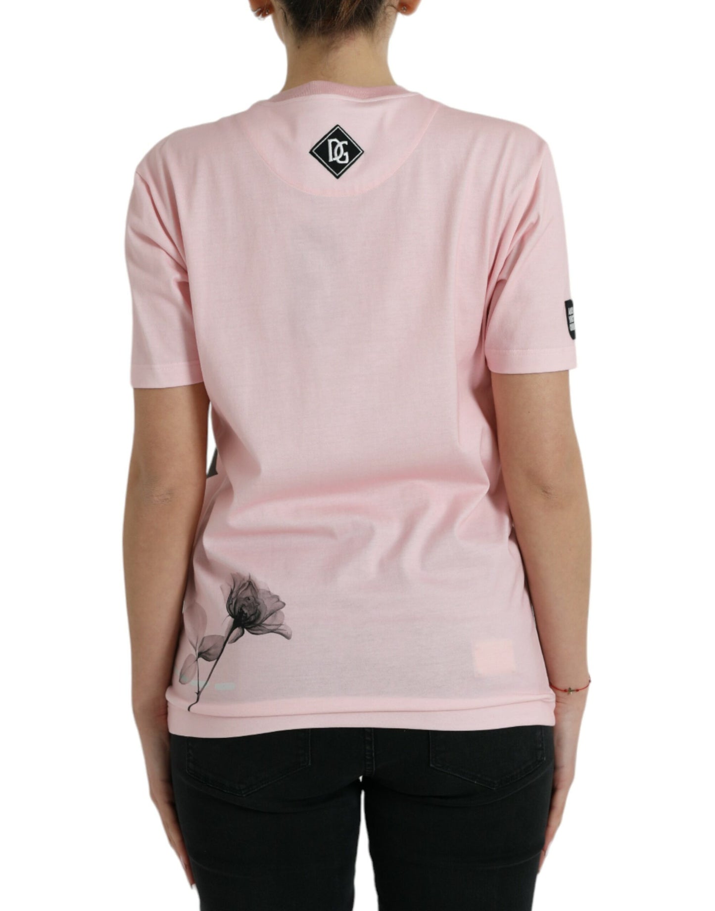 Dolce &amp; Gabbana Chic Pink Floral Cotton Tee