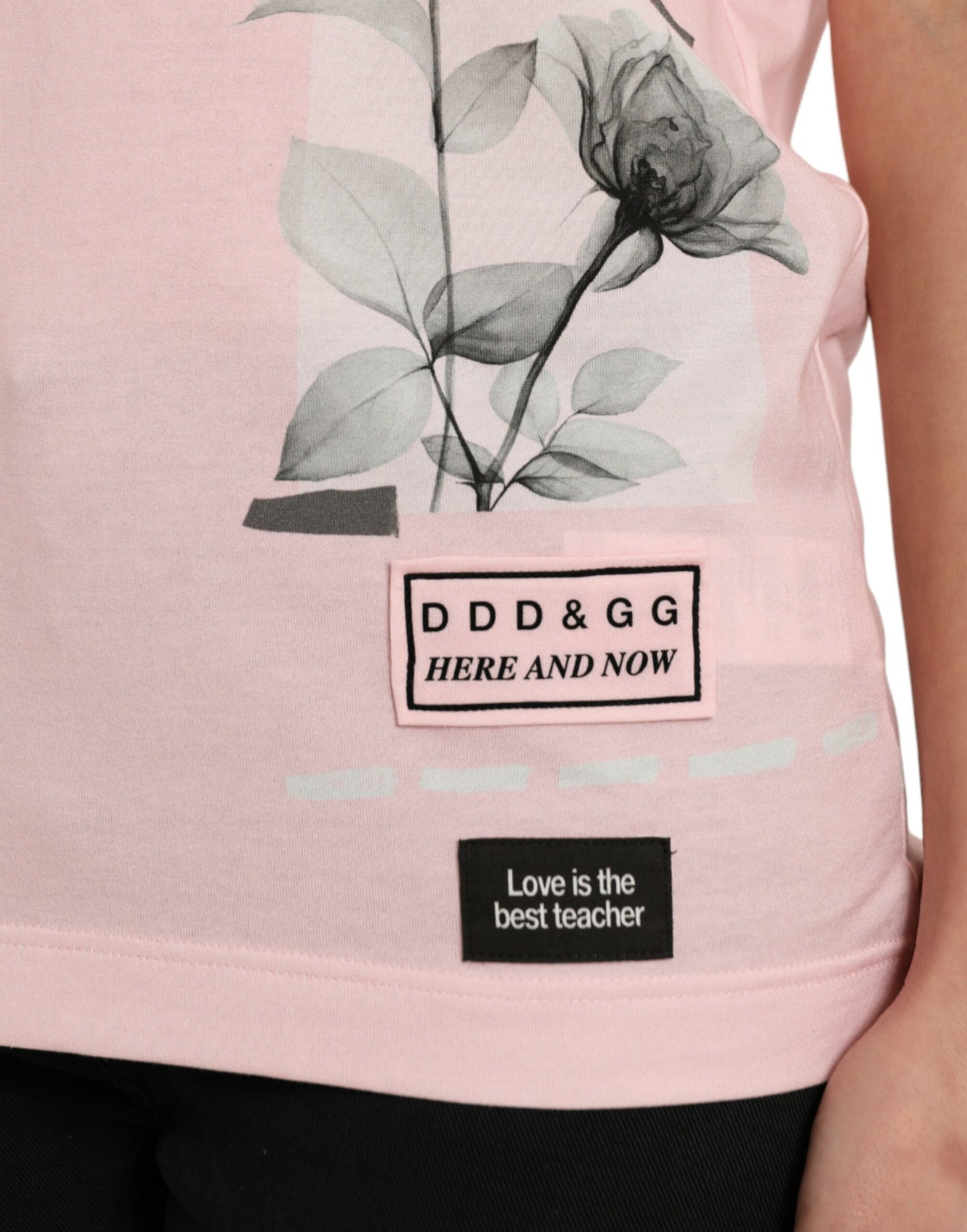 Dolce &amp; Gabbana Chic Pink Floral Cotton Tee