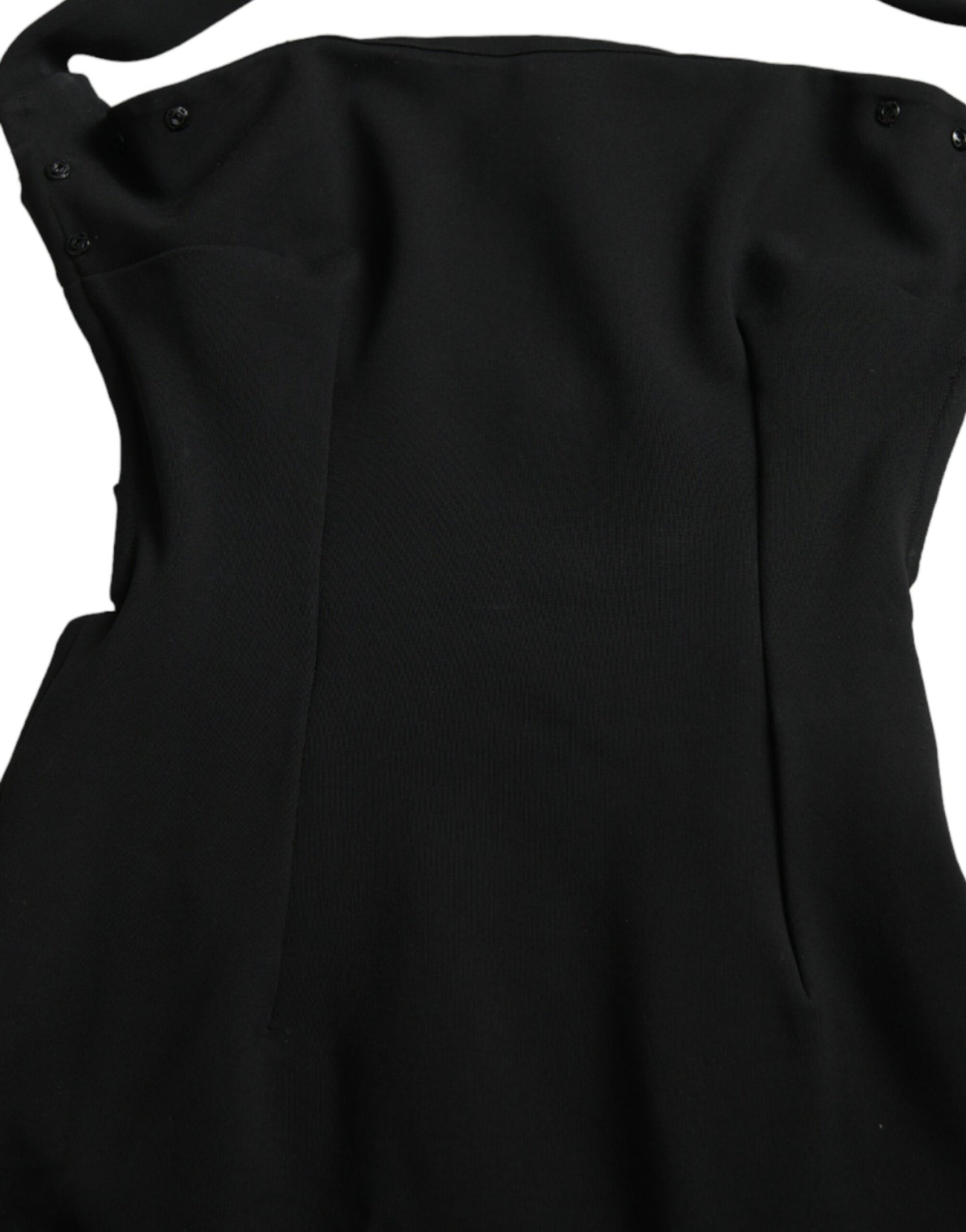 Dolce &amp; Gabbana Elegant Black Sheath Halter Midi Dress