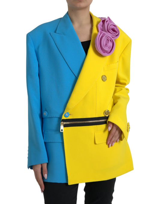 Dolce &amp; Gabbana Multicolor Patchwork Trench Coat Jacket