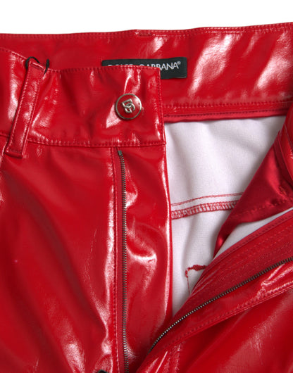 Dolce &amp; Gabbana Chic Red High Waist Skinny Pants