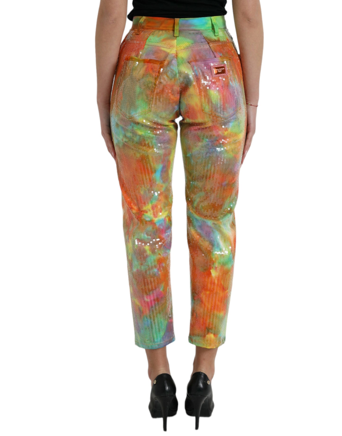 Dolce &amp; Gabbana Multicolor High Waist Cropped Pants