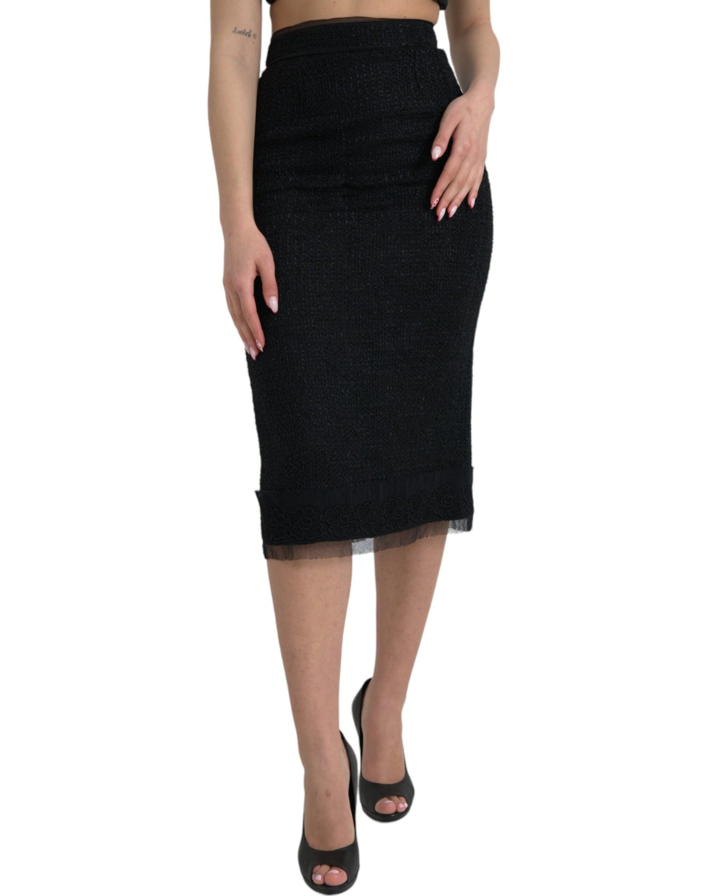 Dolce &amp; Gabbana Elegant High Waist Midi Skirt