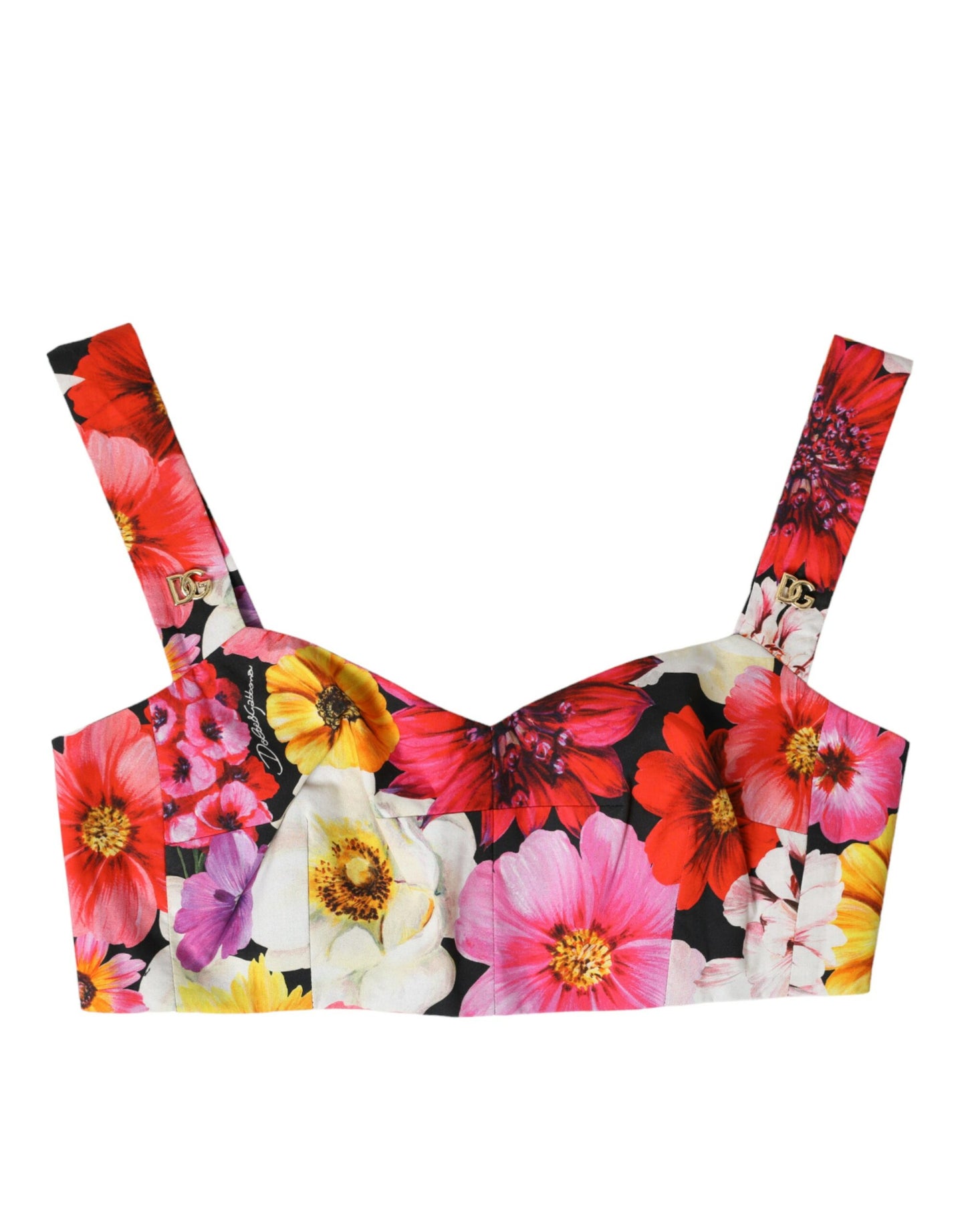 Dolce &amp; Gabbana Exquisite Floral Bustier Crop Top