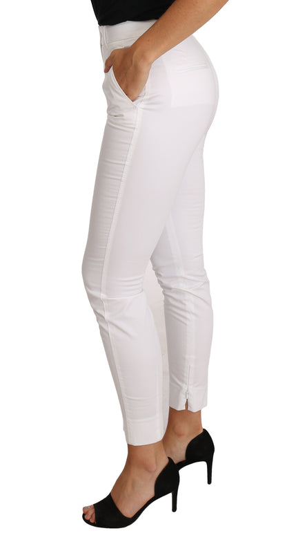 Dolce &amp; Gabbana Chic White Slim Dress Pants