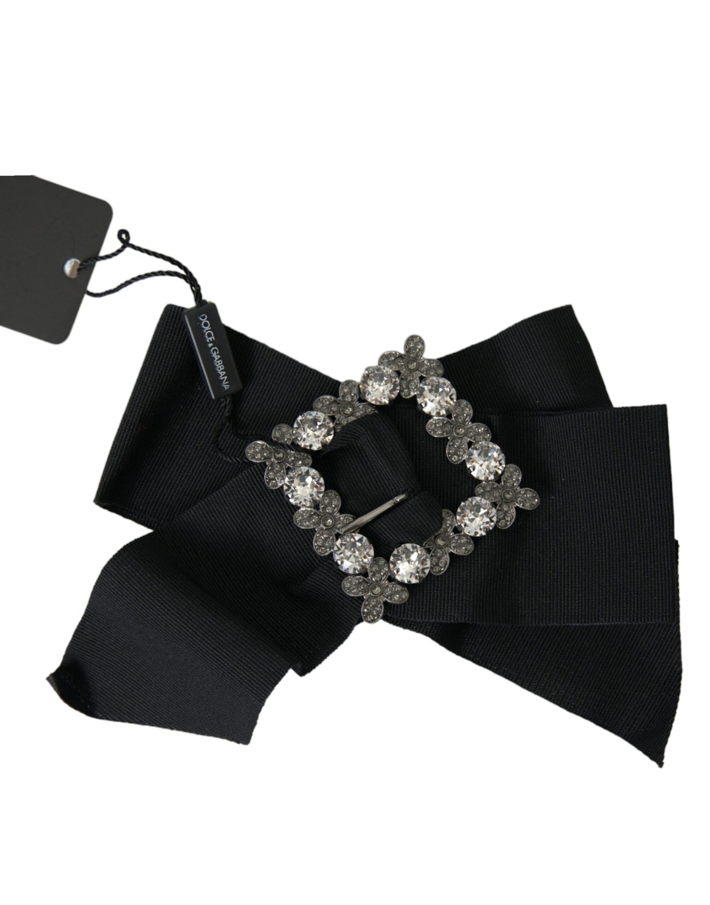 Dolce &amp; Gabbana Black Swarovski Crystal Embellished Hair Clip