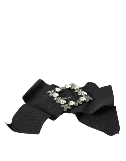 Dolce &amp; Gabbana Black Swarovski Crystal Embellished Hair Clip