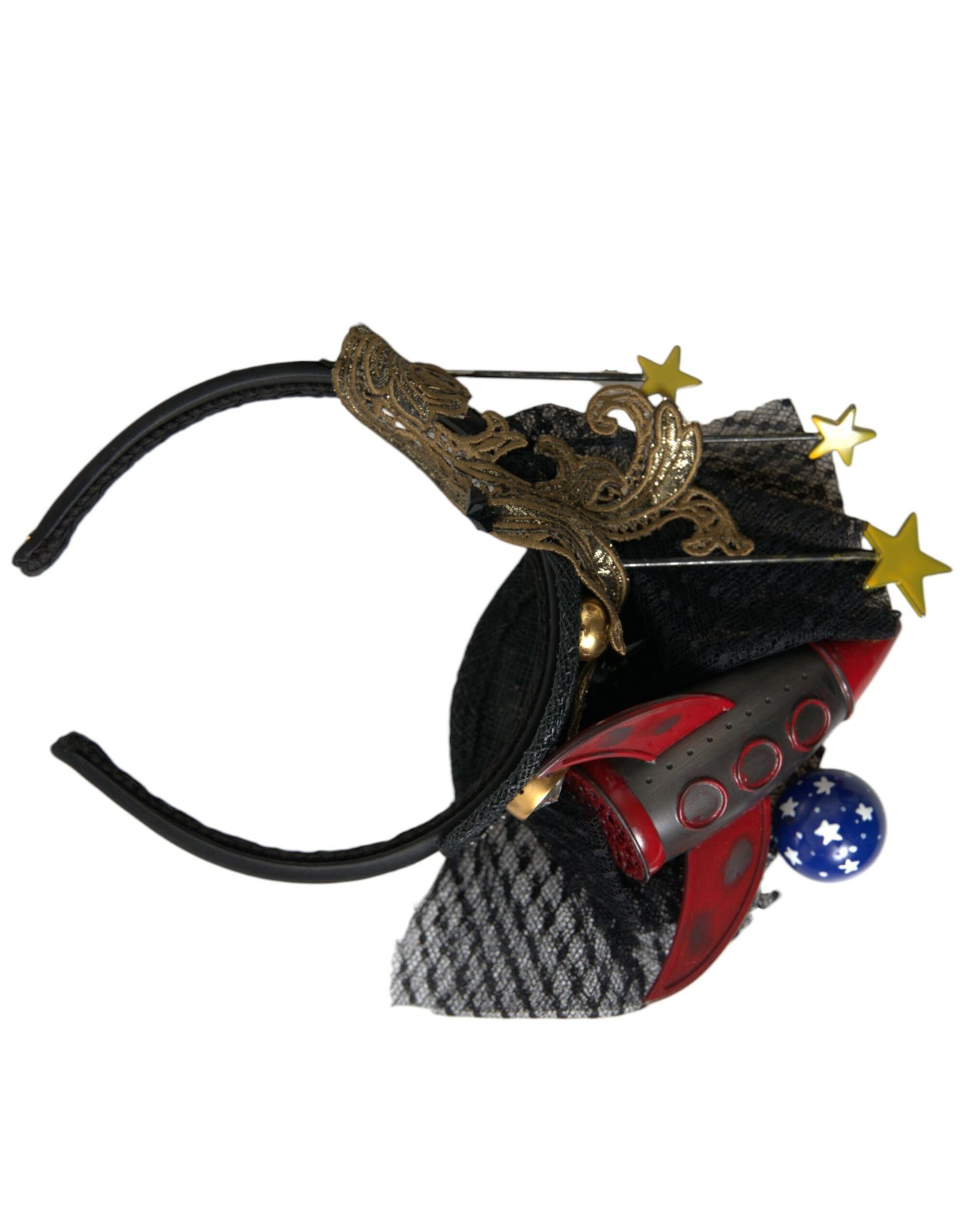 Dolce &amp; Gabbana Multicolor Missile Rocket Crystal Stars Headband Diadem