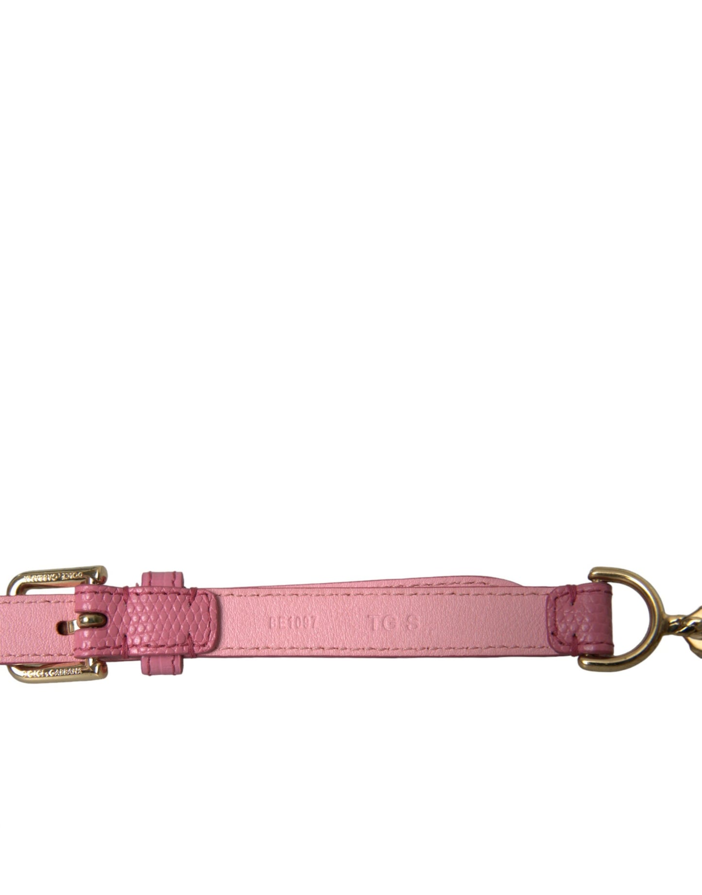 Dolce &amp; Gabbana Pink Leather Crystal Chain Embellished Belt