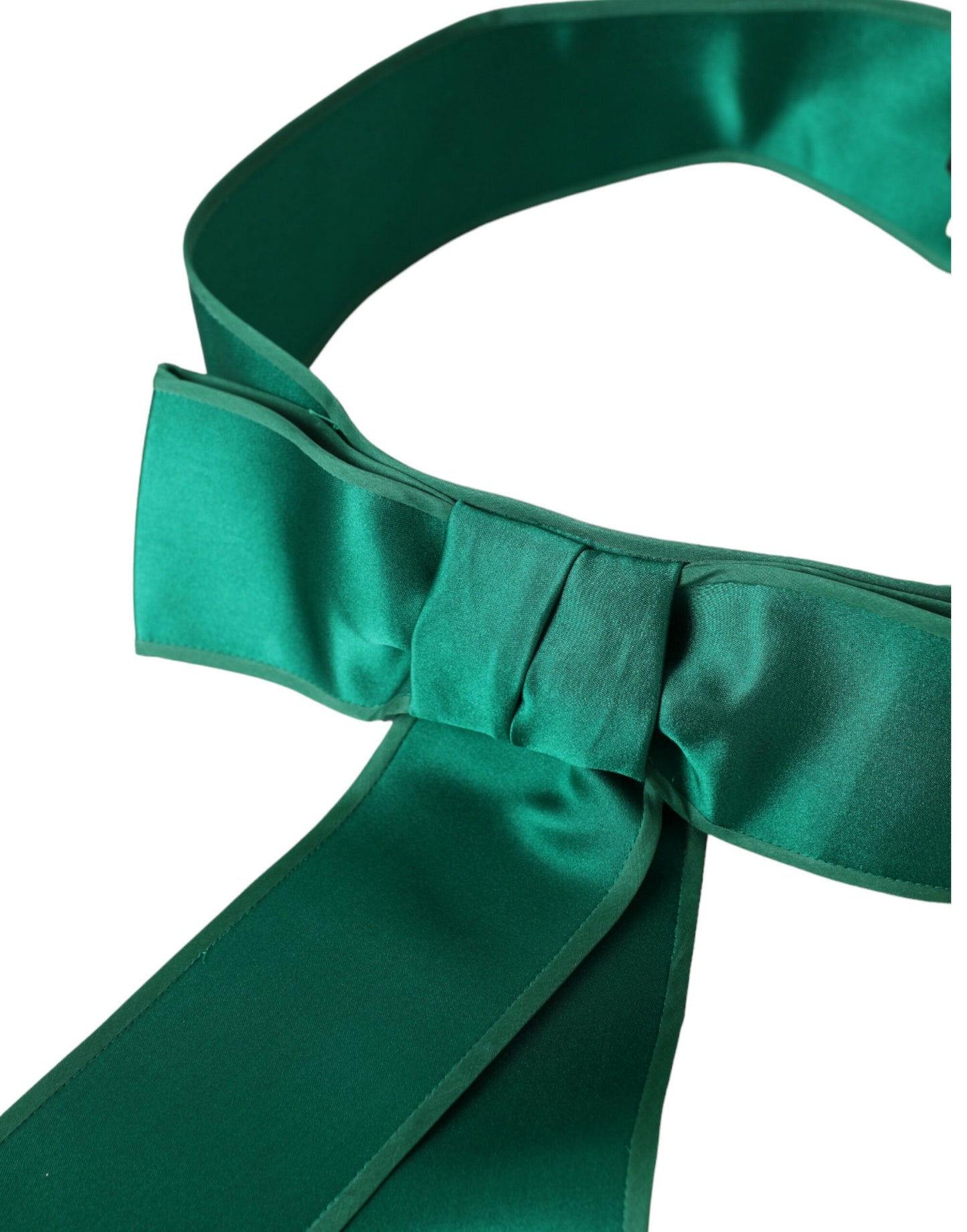 Dolce &amp; Gabbana Green Silk Satin Waist Women Belt