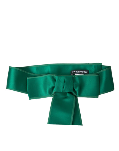 Dolce &amp; Gabbana Green Silk Satin Waist Women Belt