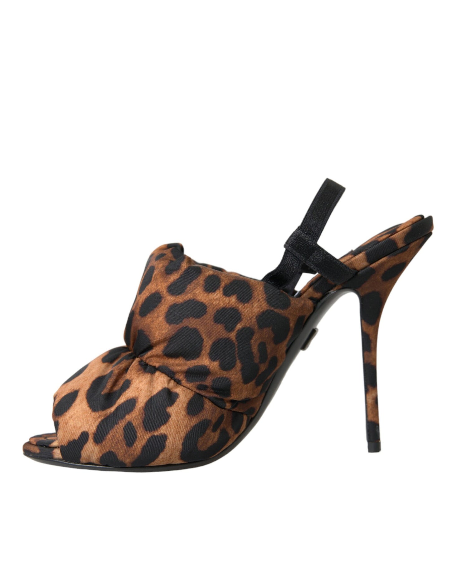 Dolce &amp; Gabbana Brown Leopard Slingback Heels Sandals Shoes