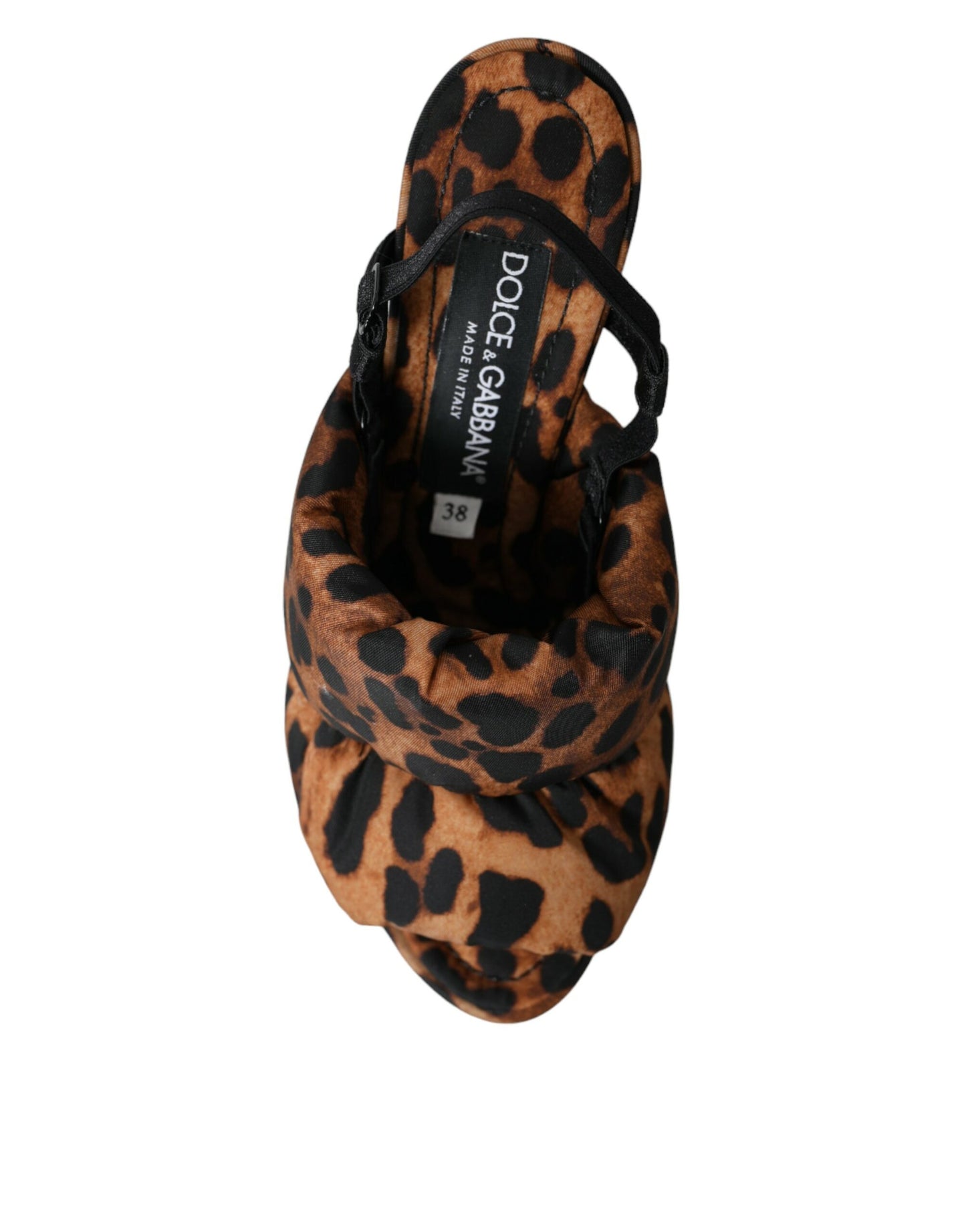 Dolce &amp; Gabbana Brown Leopard Slingback Heels Sandals Shoes