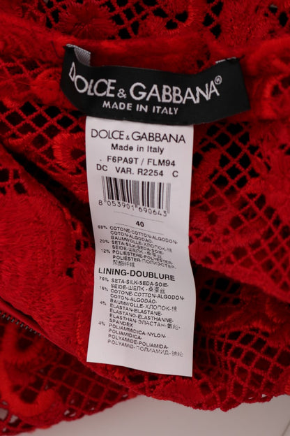 Dolce &amp; Gabbana Elegant Red Sheath Dress with Silk Bow Belt