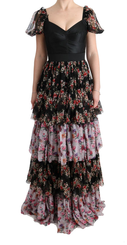 Dolce &amp; Gabbana Elegant Floral Shift Dress in Multicolor Silk Blend